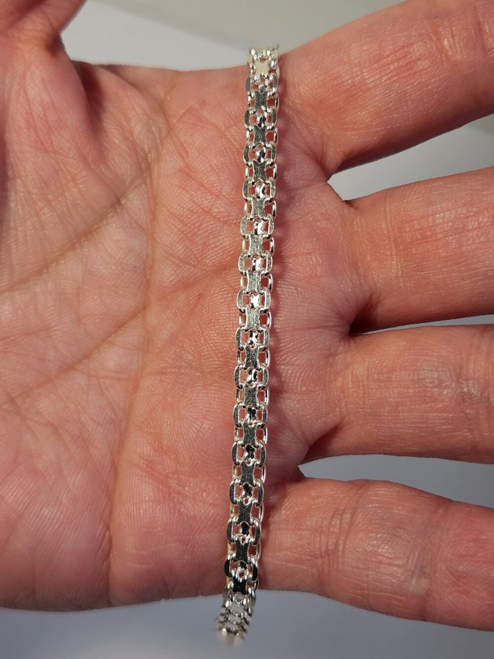 Vintage Italian White Gold Over 925 Silver Valentino Bracelet 7.5" NWT NOS - Picture 13 of 14
